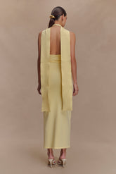 Wynn Floral Knit Midi Dress - Lemon